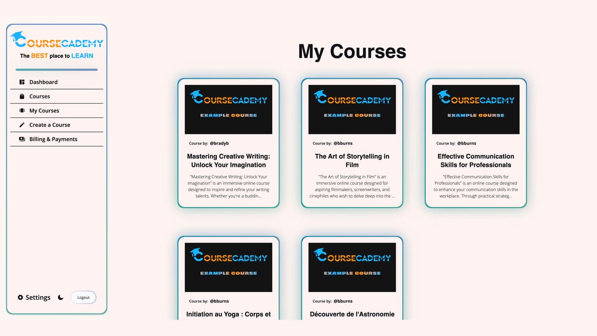 Lightmode My Courses